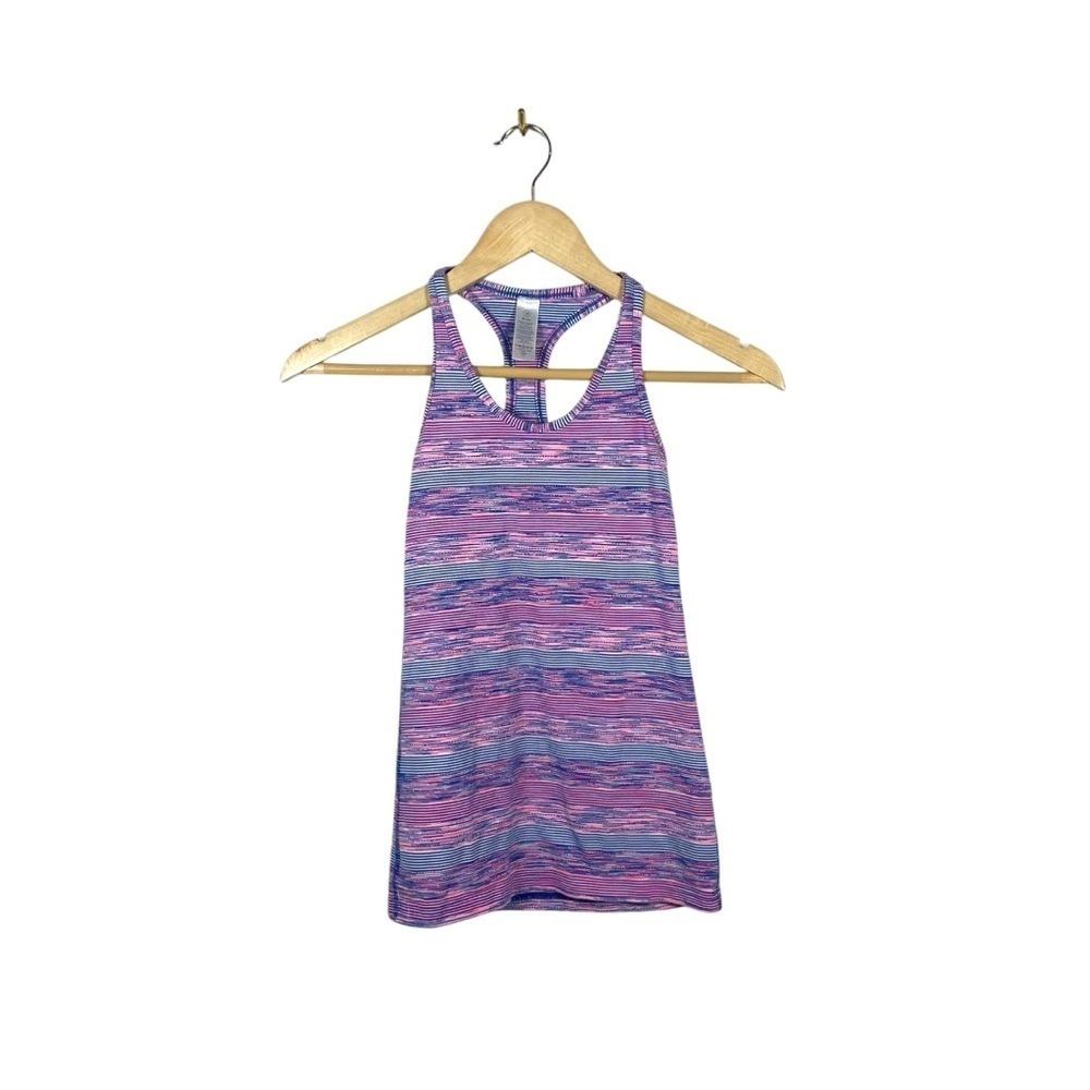 Ivivva by Lululemon Tech Racerback Stripe Athletic Tank Blue/Purple/Pink Size 10